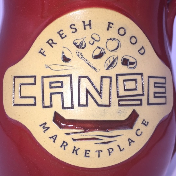 Canoe Fresh Food Marketplace Deneen Pottery 2017 Coffee or Tea Mug Red USA - Picture 2 of 9